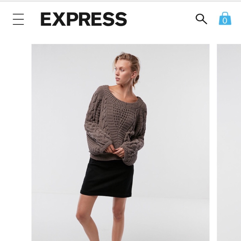 Express cable knit chenille sweater